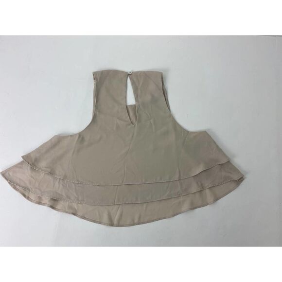 Show Me Your Mumu King Crop Top Beige Summer Spring Neutral Ruffle - Size Small - Picture 7 of 10